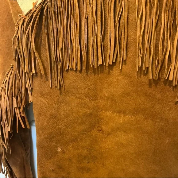 Vintage Rust Brown Suede Fringe Western Jacket - Picture 7 of 9